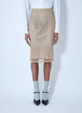 Prada ladies Crochet Midi Skirt tan beige long