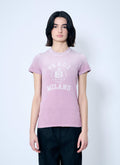 Prada Milano ladies Logo Print T-Shirt Pinkish purple Tee top
