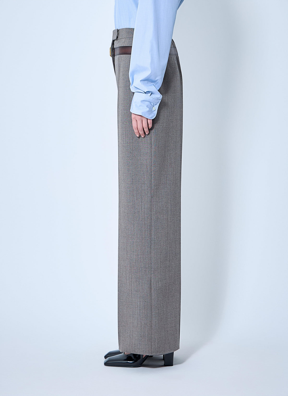 Prada ladies Technical Wool Pants With Printed Belt Slacks trousers