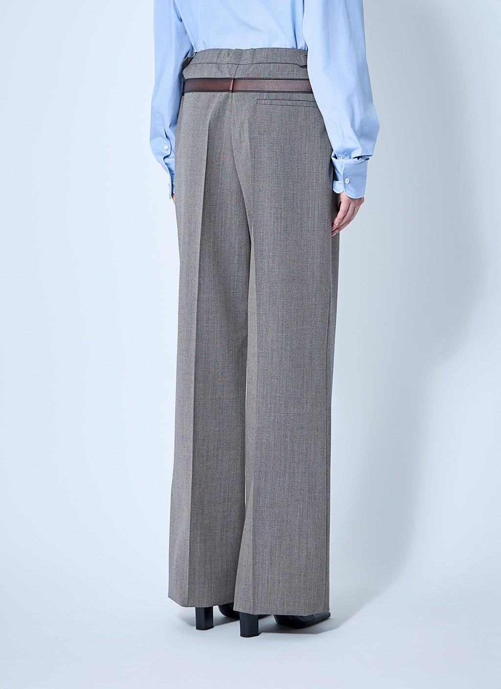 Prada ladies Technical Wool Pants With Printed Belt Slacks trousers