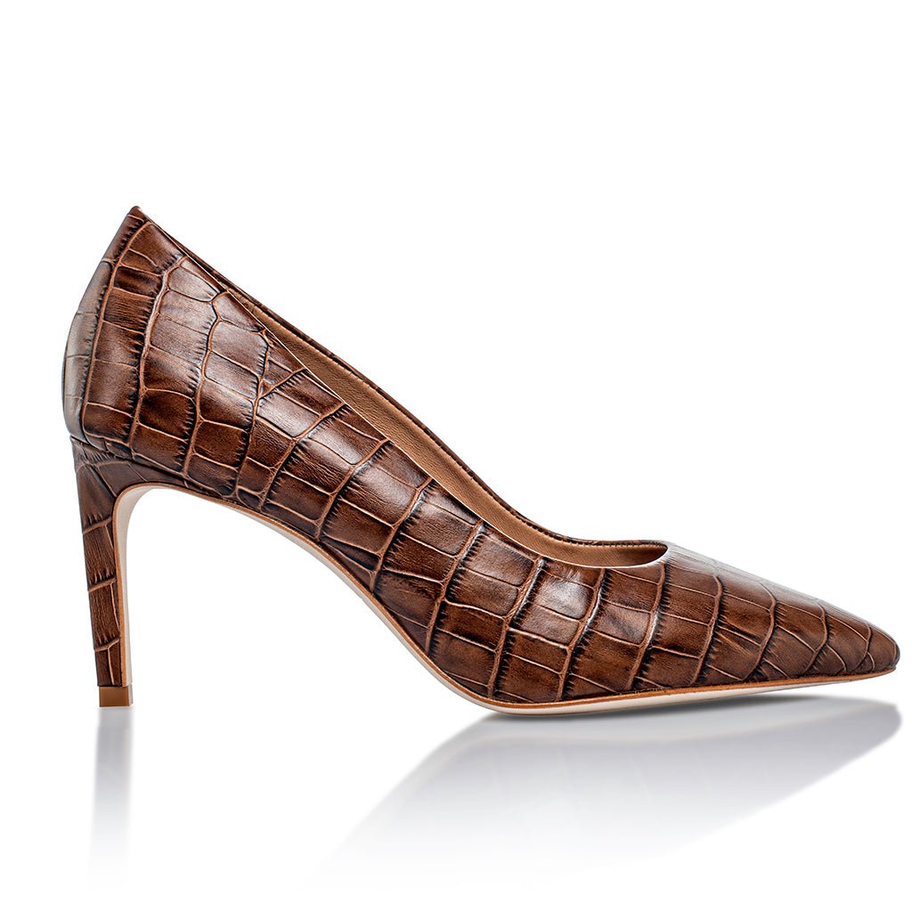 Deborah 2.0 Brown Croco leather Pumps Heels Joan Oloff career