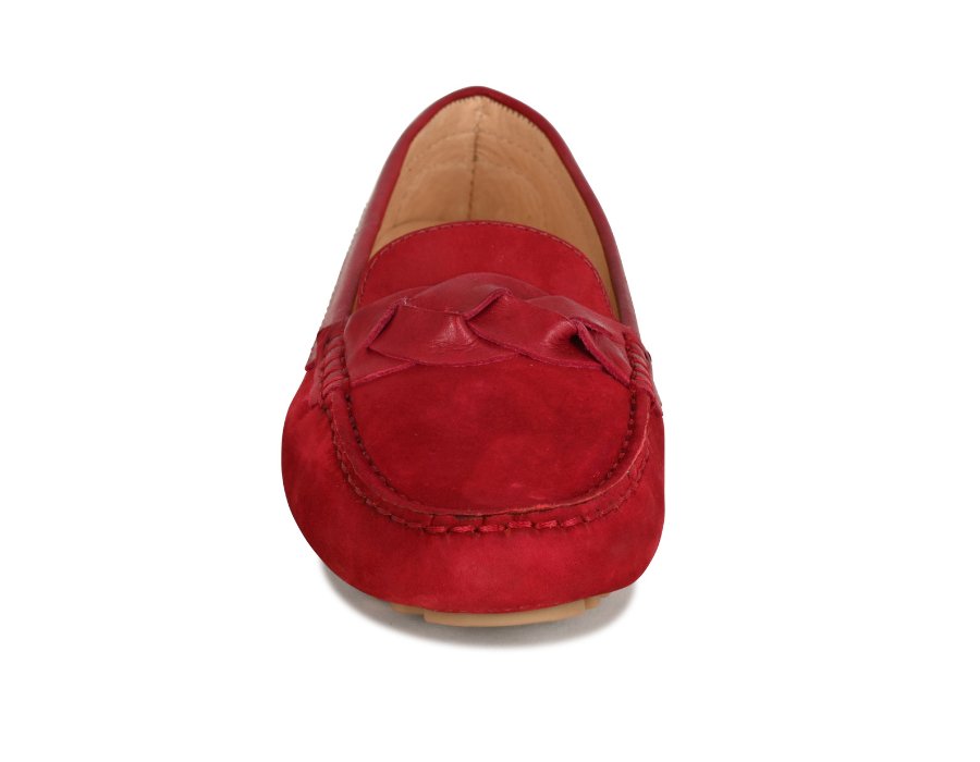 PIPER Leather Driving Loafers Bordeaux Red Mocs Shoes Joan Oloff