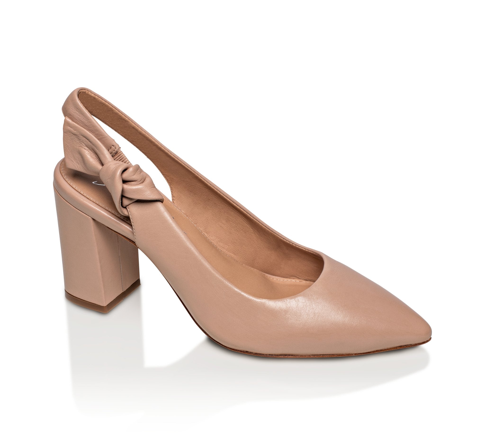 Daphne Leather Slingback Pumps Taupe Heels Career Shoes Joan Oloff