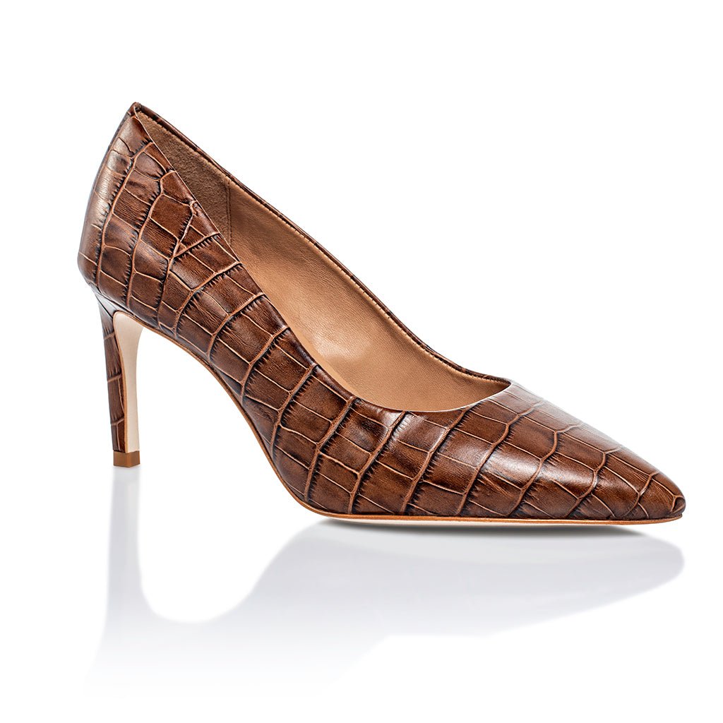 Deborah 2.0 Brown Croco leather Pumps Heels Joan Oloff career