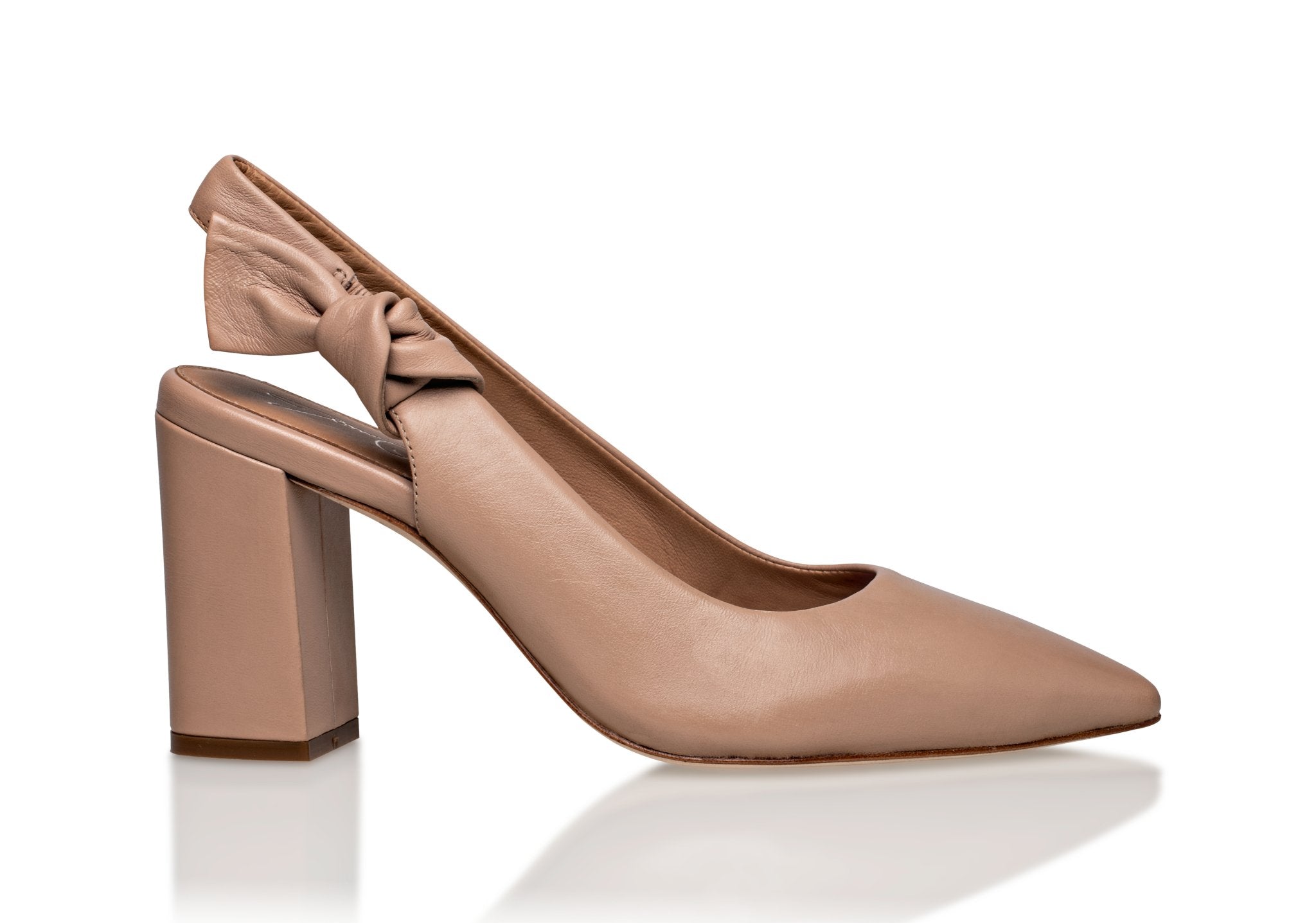 Daphne Leather Slingback Pumps Taupe Heels Career Shoes Joan Oloff