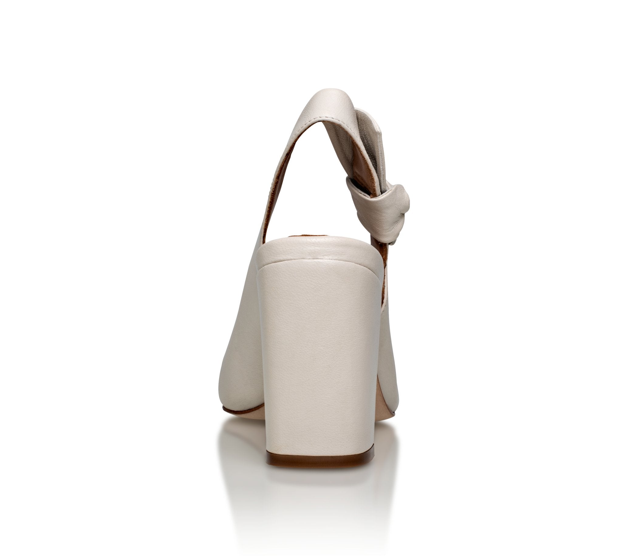 Daphne Leather Slingback Pump Off-White Joan Oloff Beige Heels Comfort Career