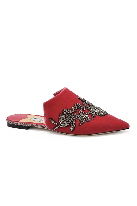 Jimmy Choo ladies Rachel Mules shoes crystals mules flats slippers