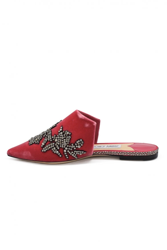 Jimmy Choo ladies Rachel Mules shoes crystals mules flats slippers