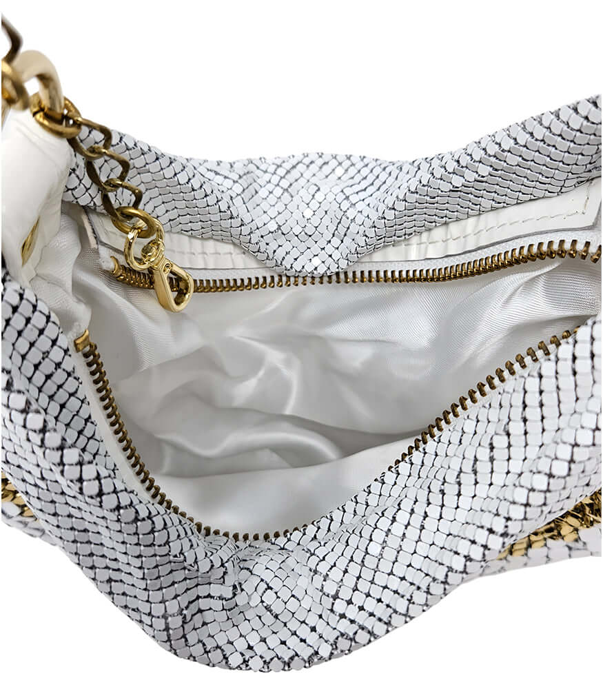 Madison Maison™ Laura B White/Silver Raquel U Bag handbag formal purse