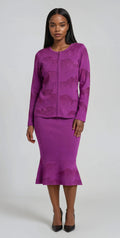 Rhinestone Knit Jacket & Skirt Set - 5397 suit ladies church career