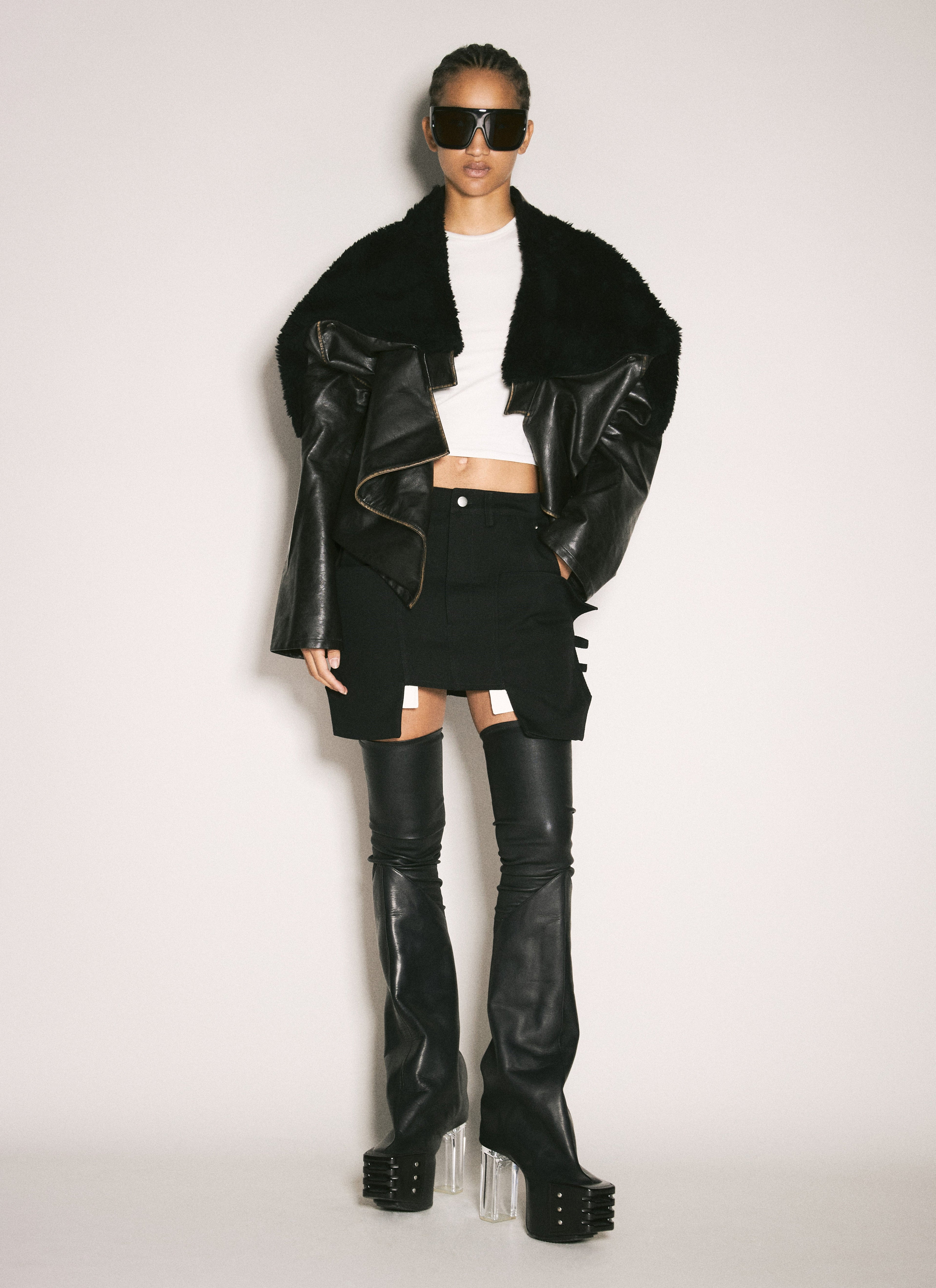 Rick Owens ladies Stefan Mini Skirt black short