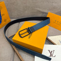 LV belt men's Blue/Black reversible Louis Vuitton 110CM 33-35"