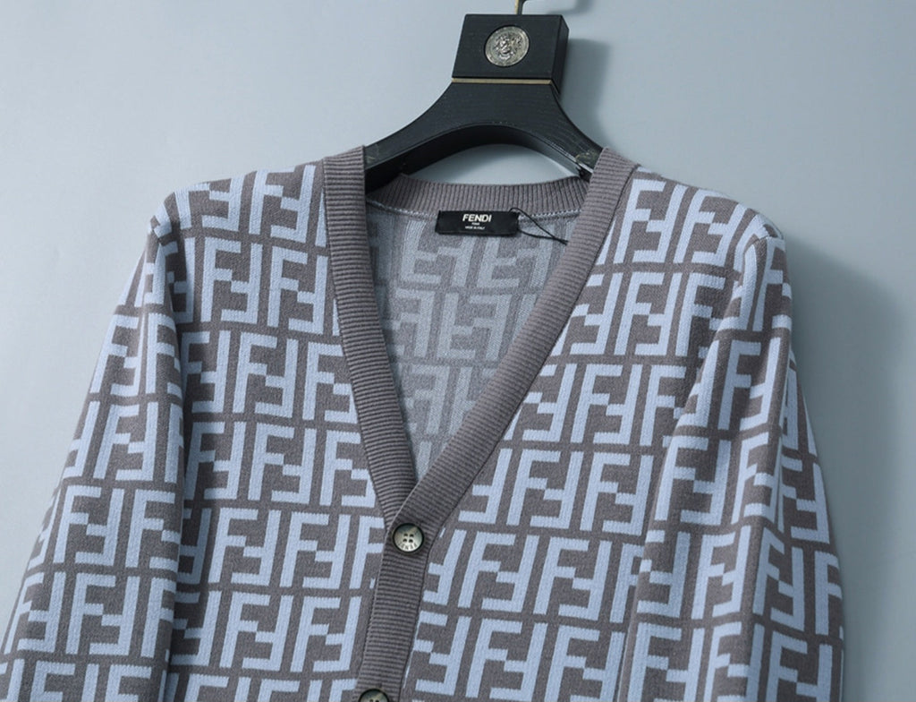 Fendi Cardigan Sweater Purple Black Medium Unisex Men's