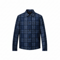 LV Monogram Tartan Denim Overshirt Shacket Jacket Blue Men's M L