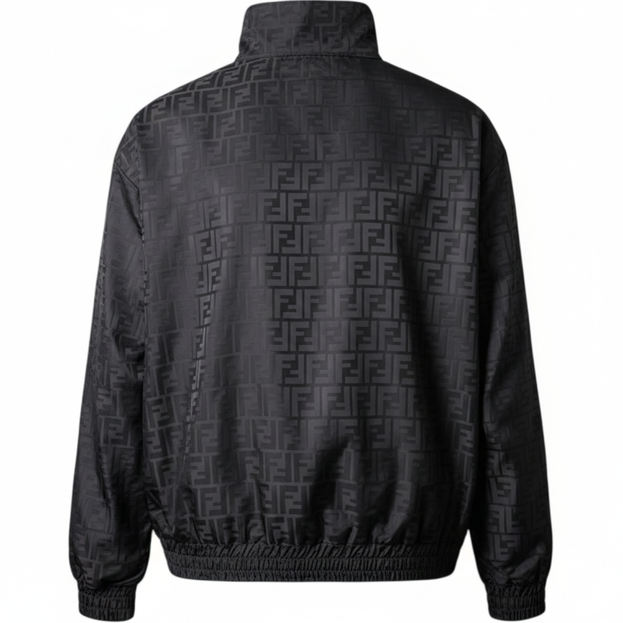 Fendi jacket Men's black zip-up jacket Large unisex coat nylon