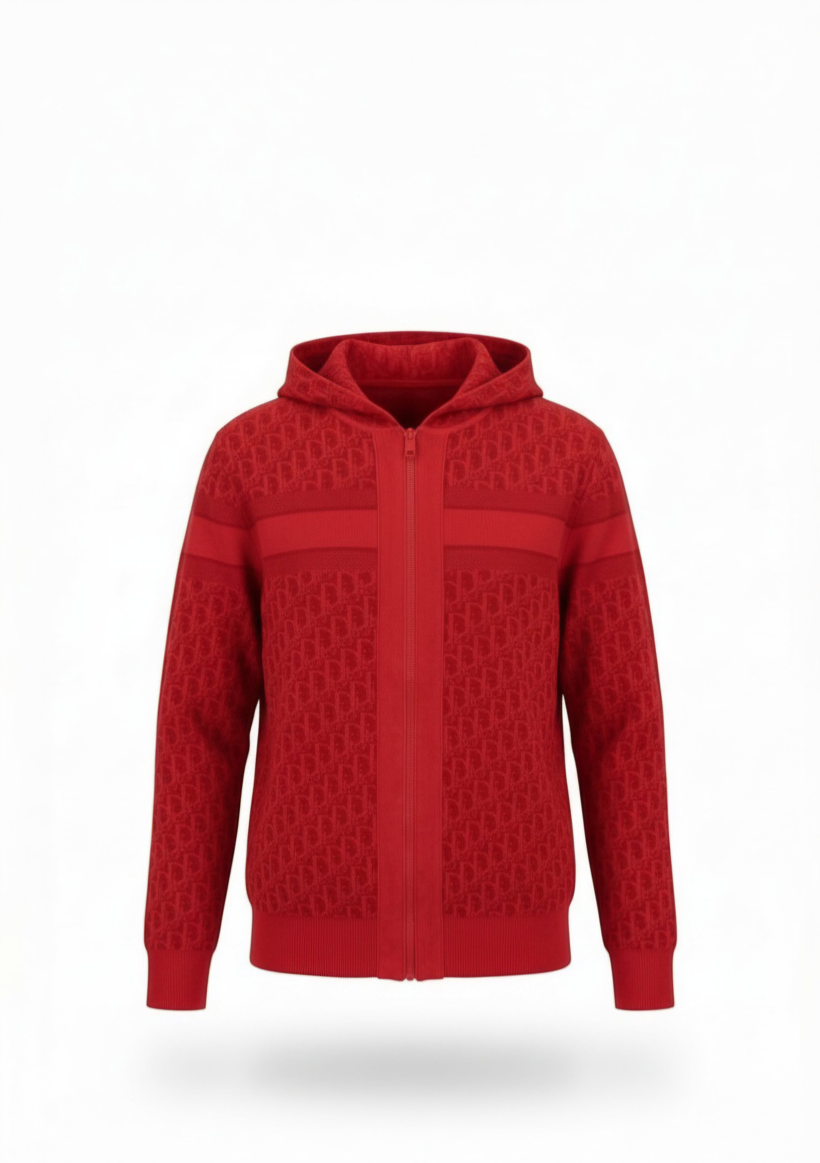 Red Reversible Christian Dior logo zip up hoodie Unisex L men's