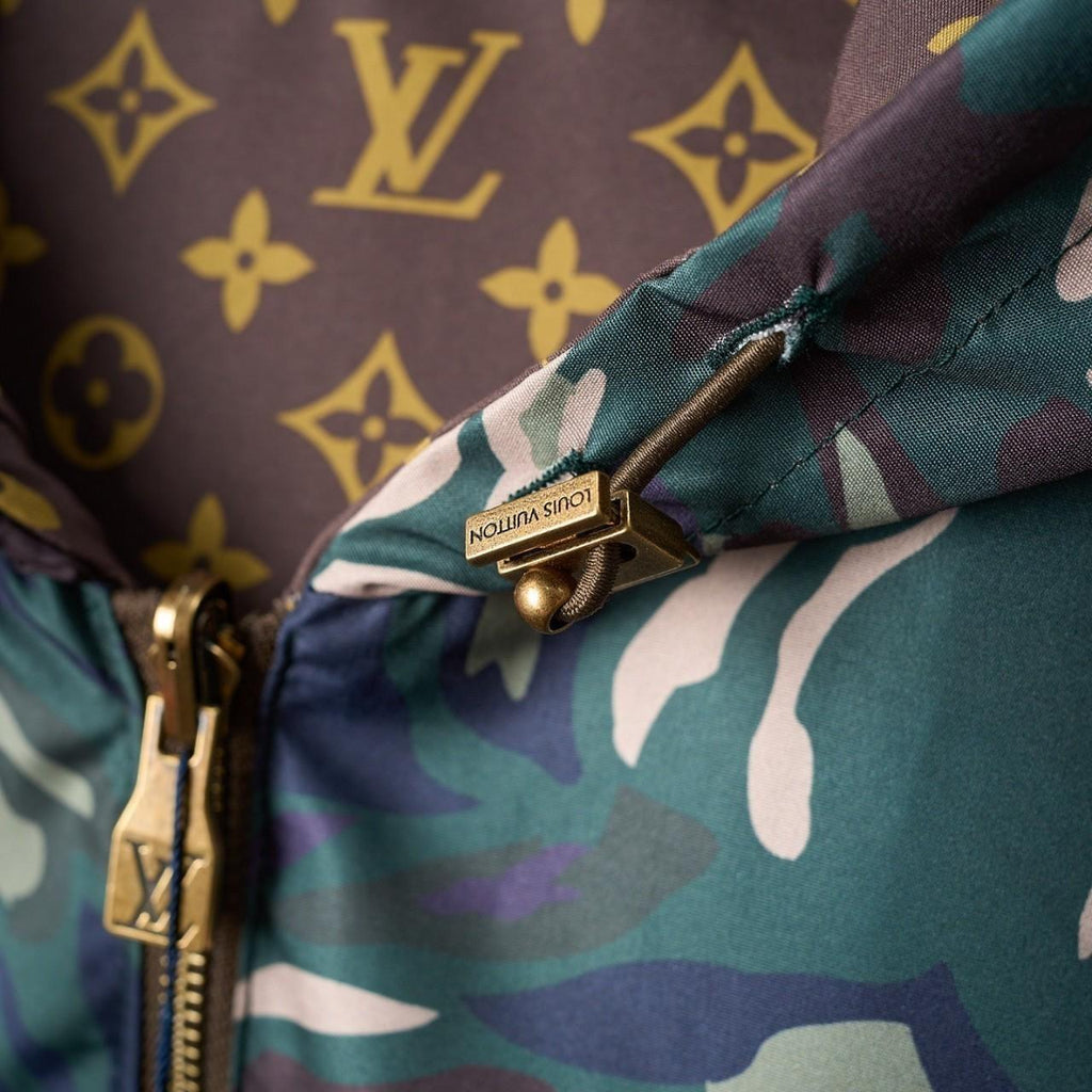 LV/Louis Vuitton Camouflage Monogram Logo Reversible Jacket Men's MED