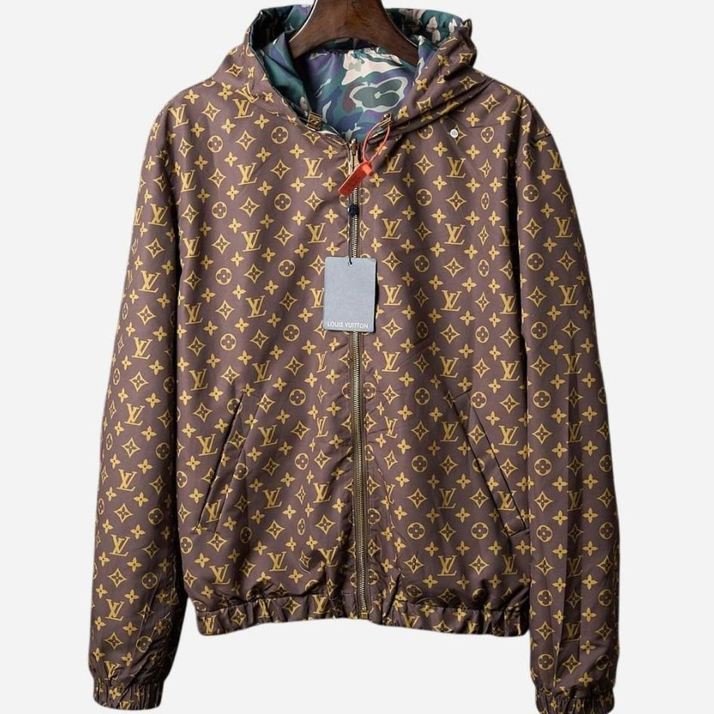 LV/Louis Vuitton Camouflage Monogram Logo Reversible Jacket Men's MED