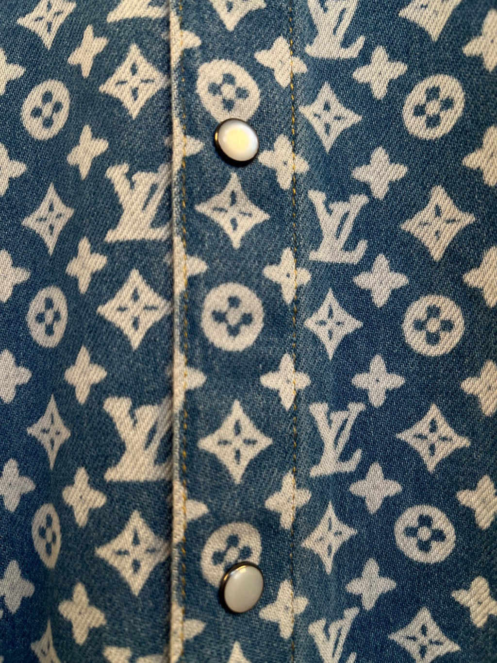 LV All-Over Monogram Denim Shirt Jacket Louis Vuitton men's blue logo