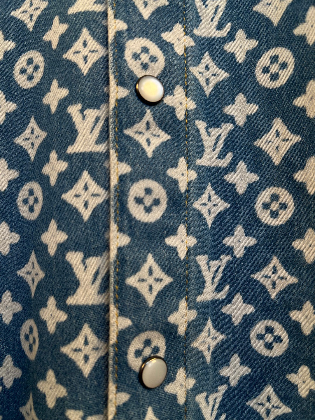 LV All-Over Monogram Denim Shirt Jacket Louis Vuitton men's blue logo