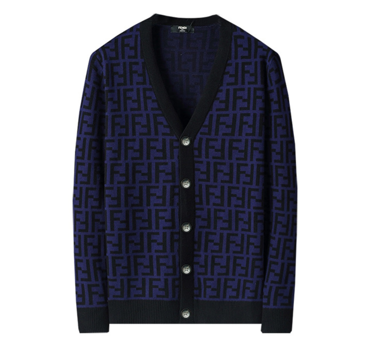 Fendi Cardigan Sweater Purple Black Medium Unisex Men's