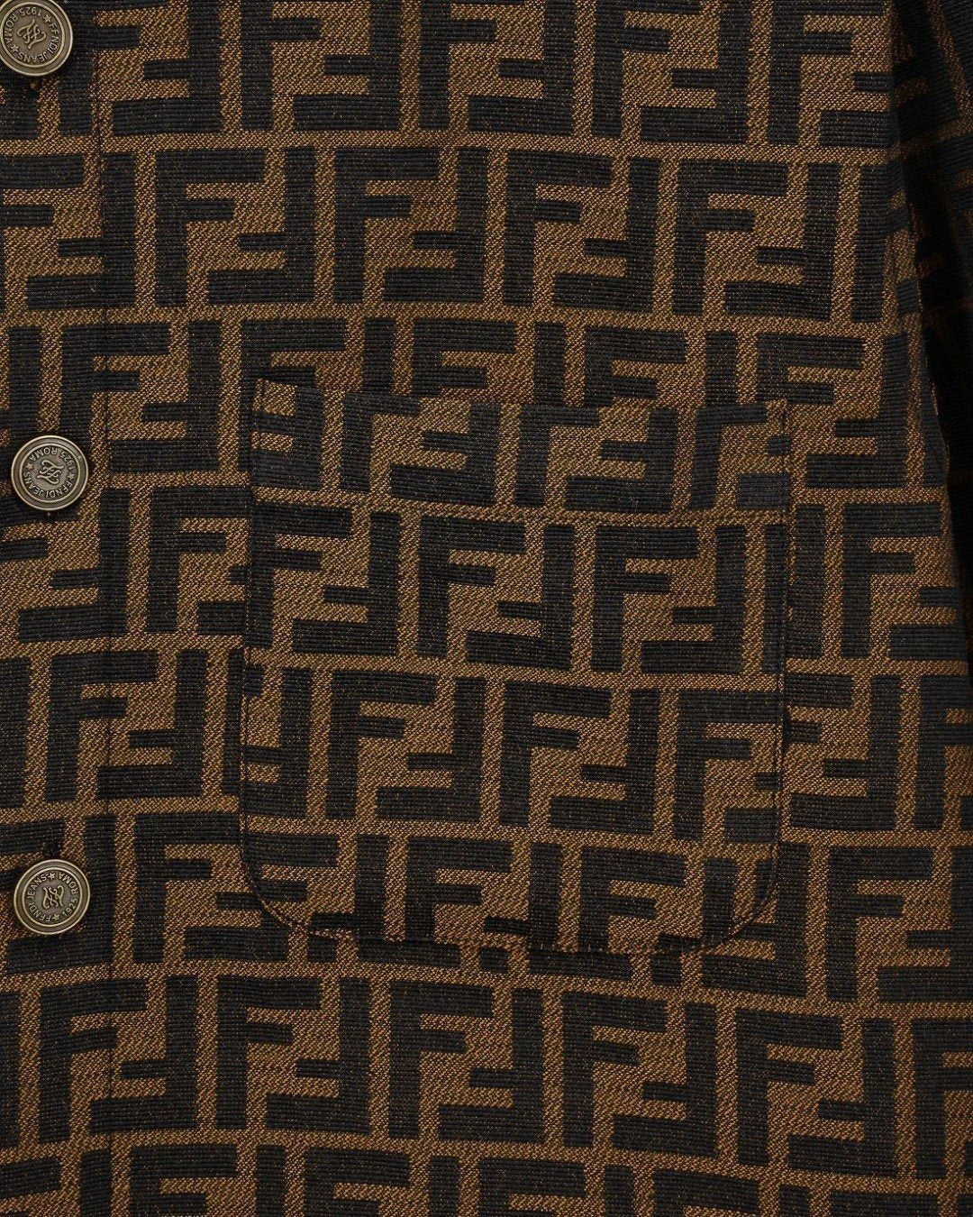 Fendi Long Sleeve Shirt men's M L brown button-up casual
