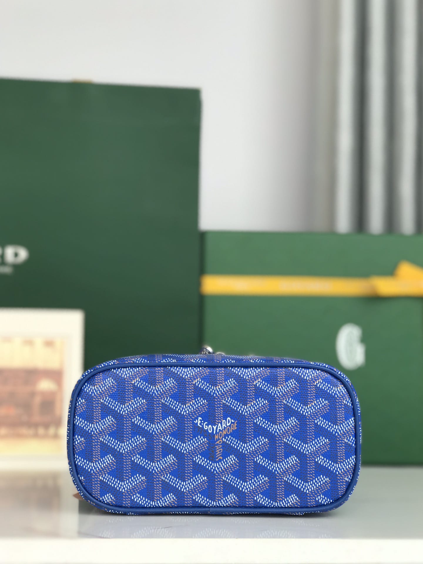 Goyard Cosmetics Bag makeup blue ladies Muse w/shoulder strap