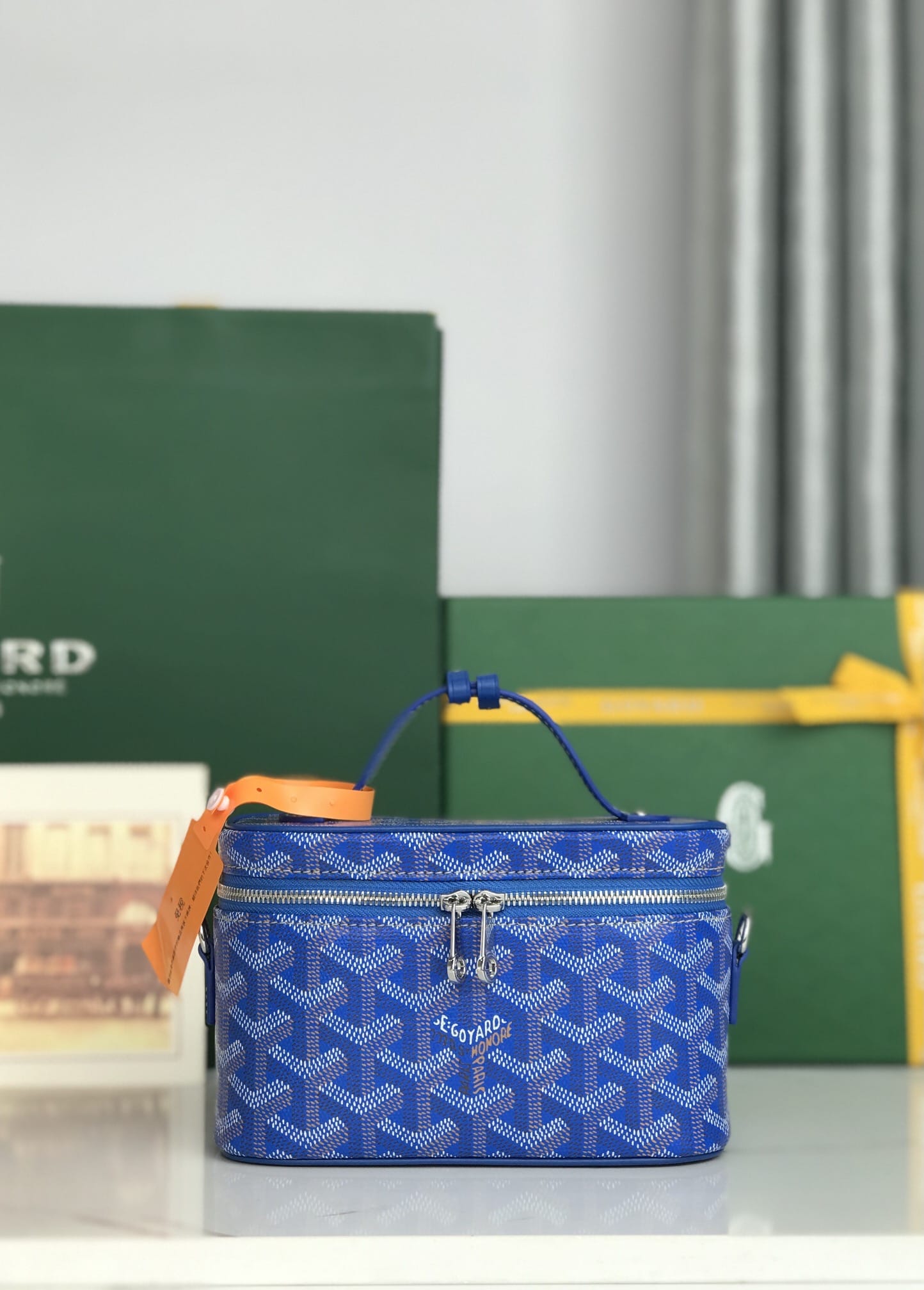 Goyard Cosmetics Bag makeup blue ladies Muse w/shoulder strap