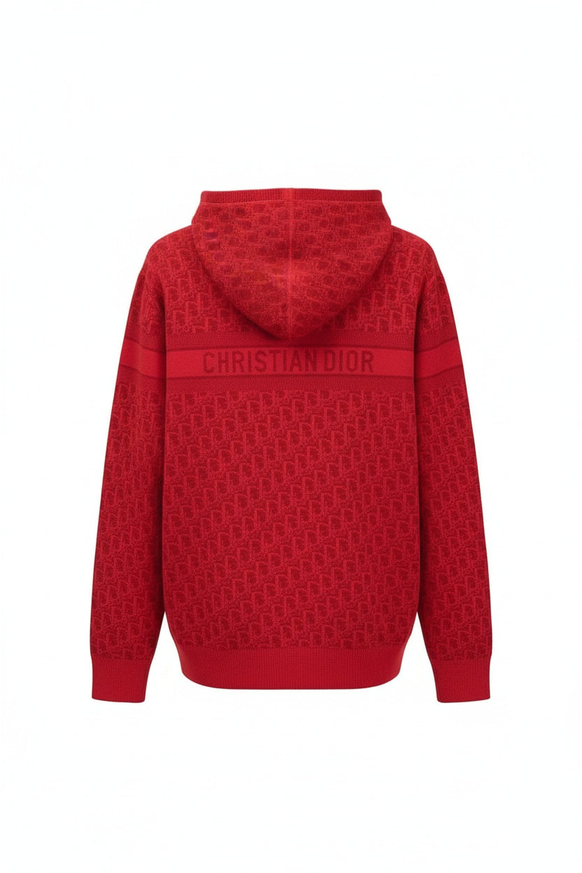 Red Reversible Christian Dior logo zip up hoodie Unisex L men's