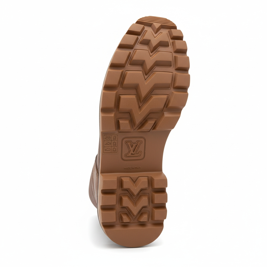 LV boots Louis Vuitton Men's Size-10 brown leather and camo