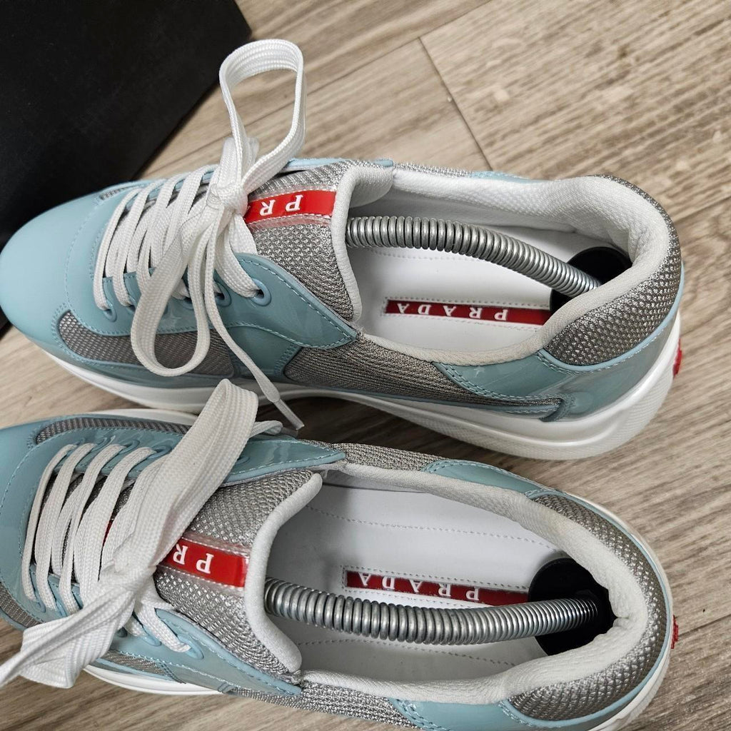 Prada shoes sneakers 43 men's gray light blue