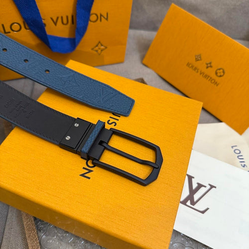 LV belt men's Blue/Black reversible Louis Vuitton 110CM 33-35"