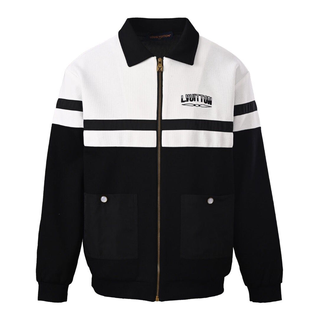 LV tracksuit jacket pants men's black white Size-XL