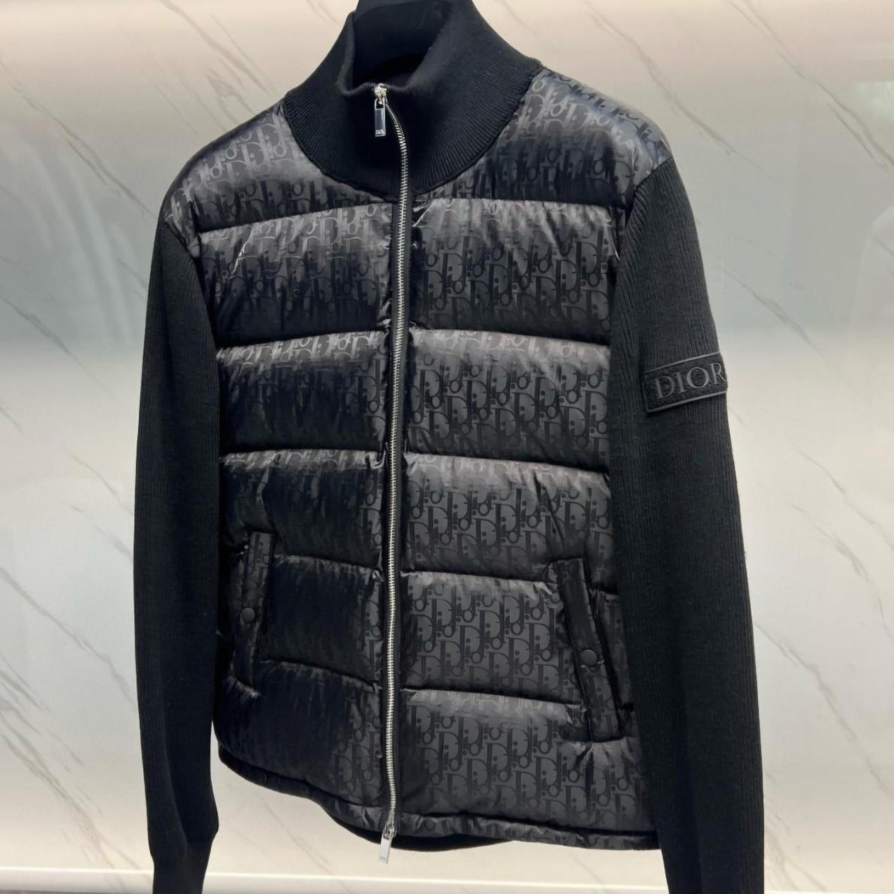 CHRISTIAN DIOR Oblique Hybrid Knit Puffer Jacket L XL coat men's