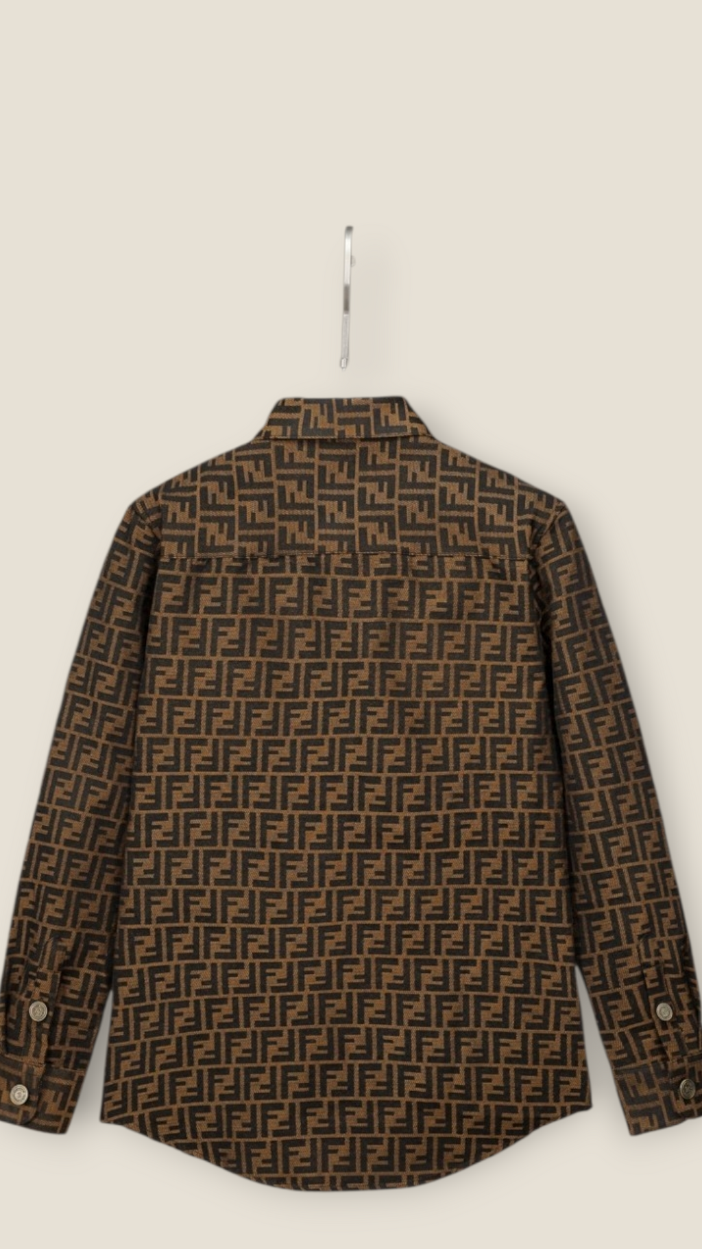 Fendi Long Sleeve Shirt men's M L brown button-up casual