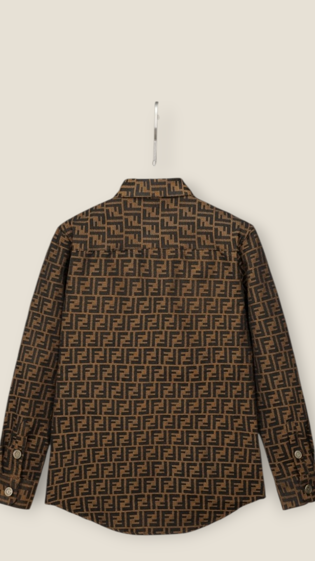 Fendi Long Sleeve Shirt men's M L brown button-up casual
