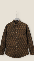 Fendi Long Sleeve Shirt men's M L brown button-up casual