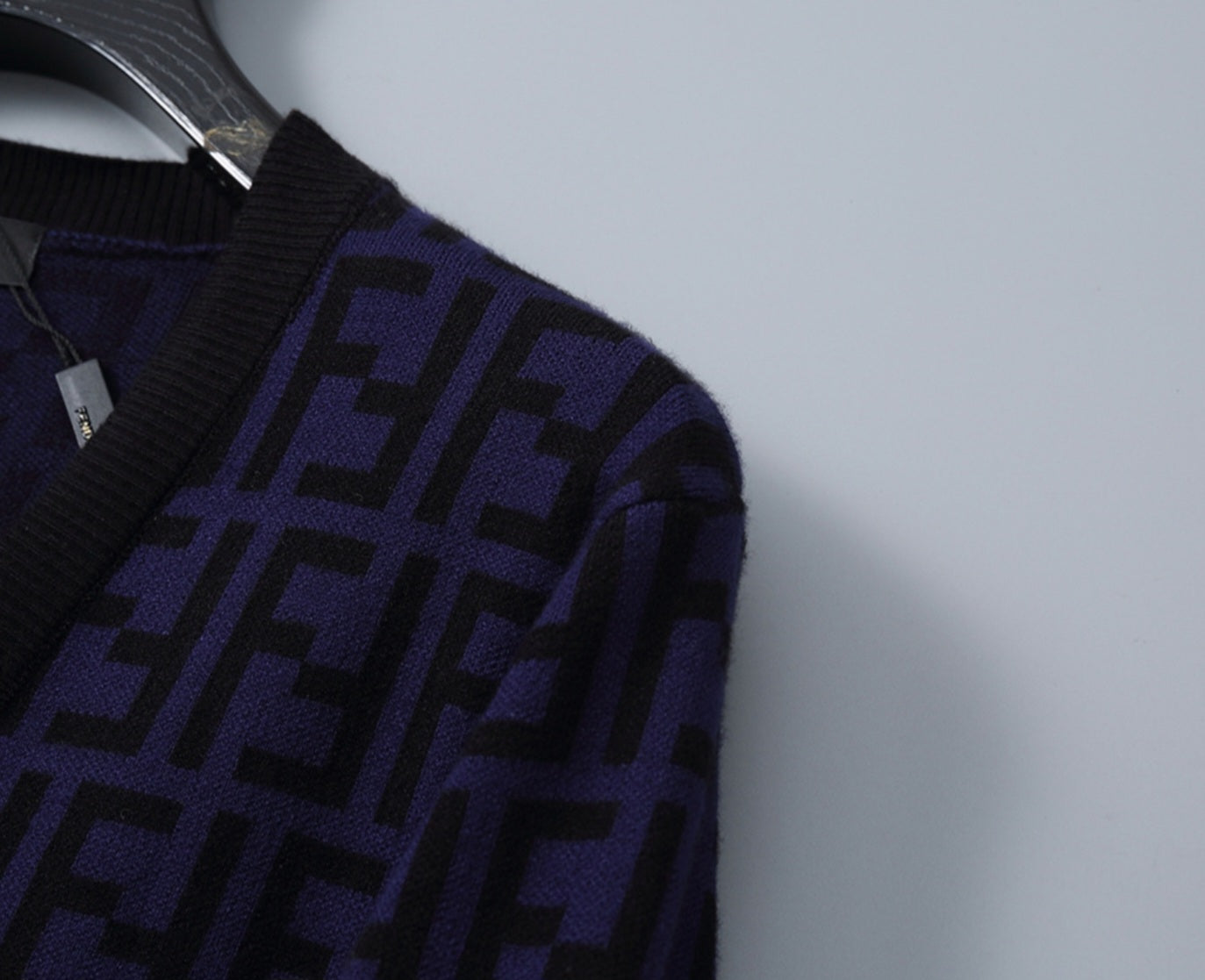 Fendi Cardigan Sweater Purple Black Medium Unisex Men's