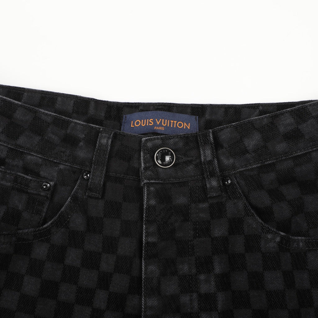 LV BLACK DENIM JEANS 34 X 32 Louis Vuitton men's Damier