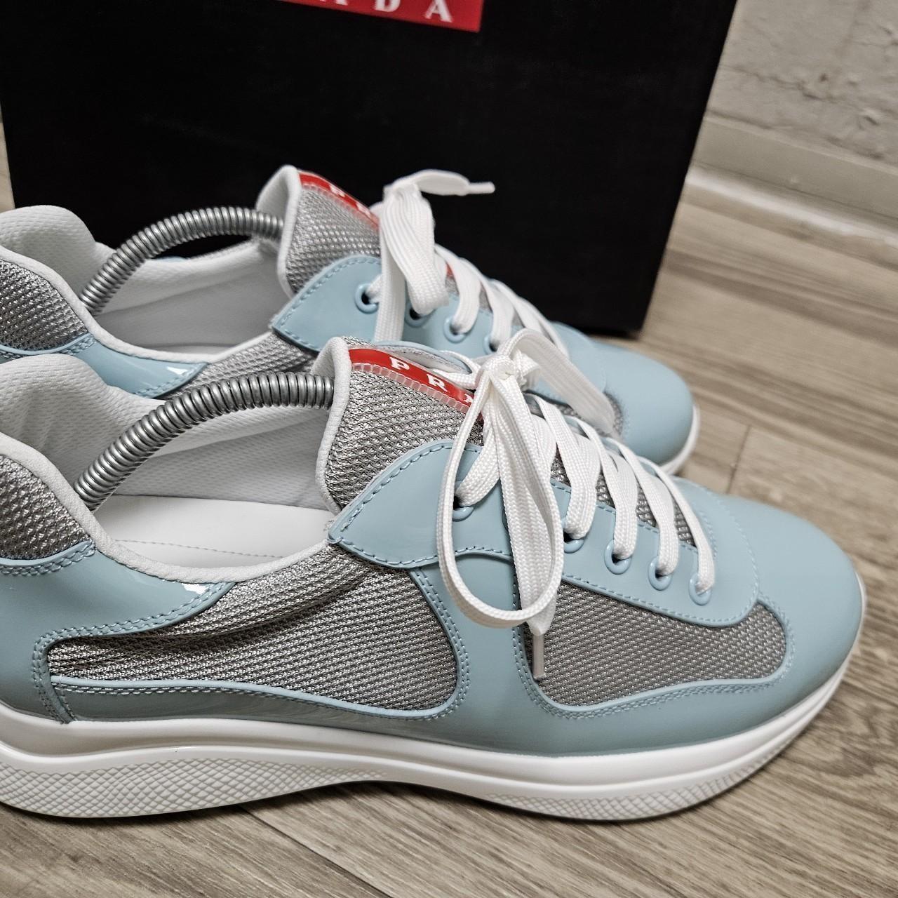 Prada shoes sneakers 43 men's gray light blue