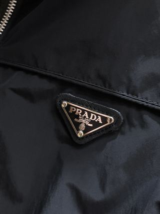 Prada Jacket Unisex Men's Windbreaker coat black