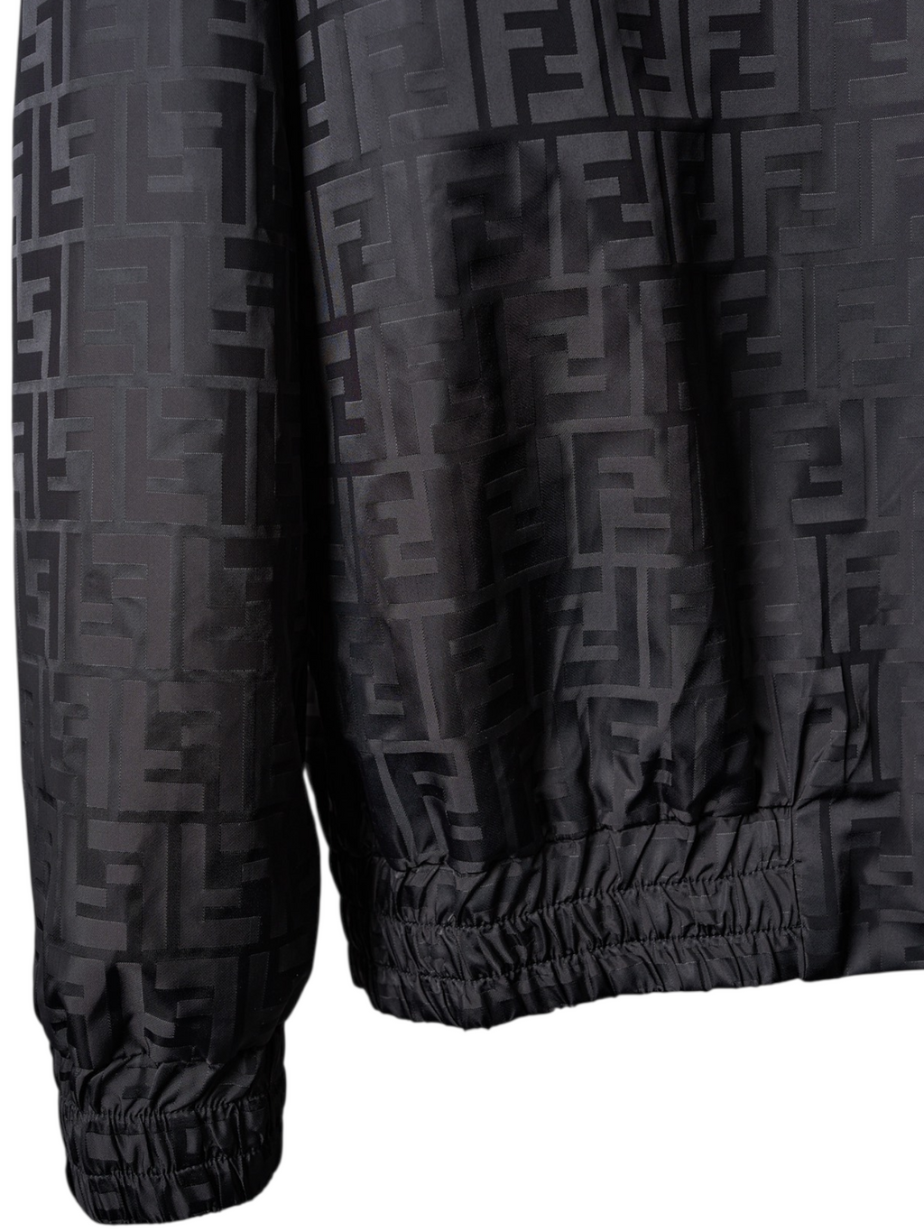 Fendi jacket Men's black zip-up jacket Large unisex coat nylon