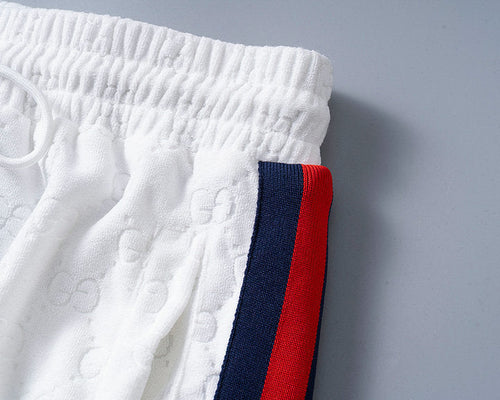 Gucci Shorts men's medium terry GG logo jogger athletic white