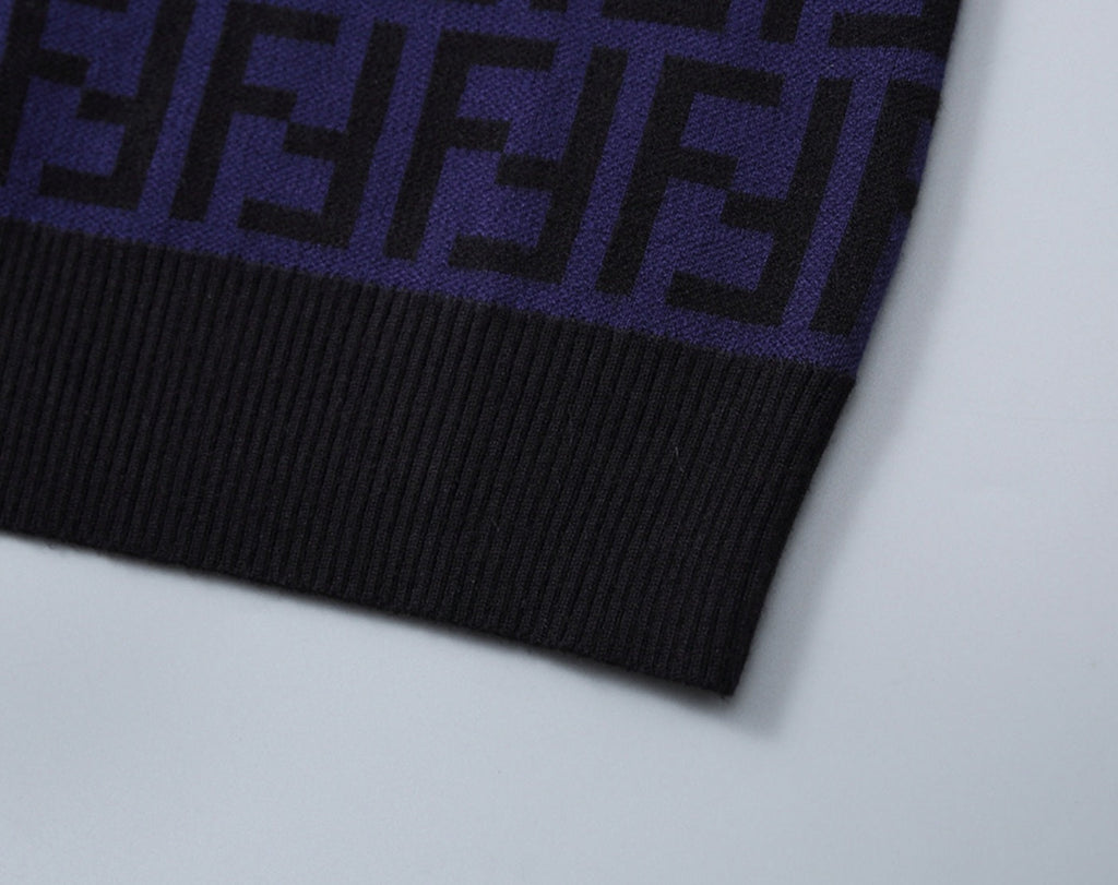 Fendi Cardigan Sweater Purple Black Medium Unisex Men's