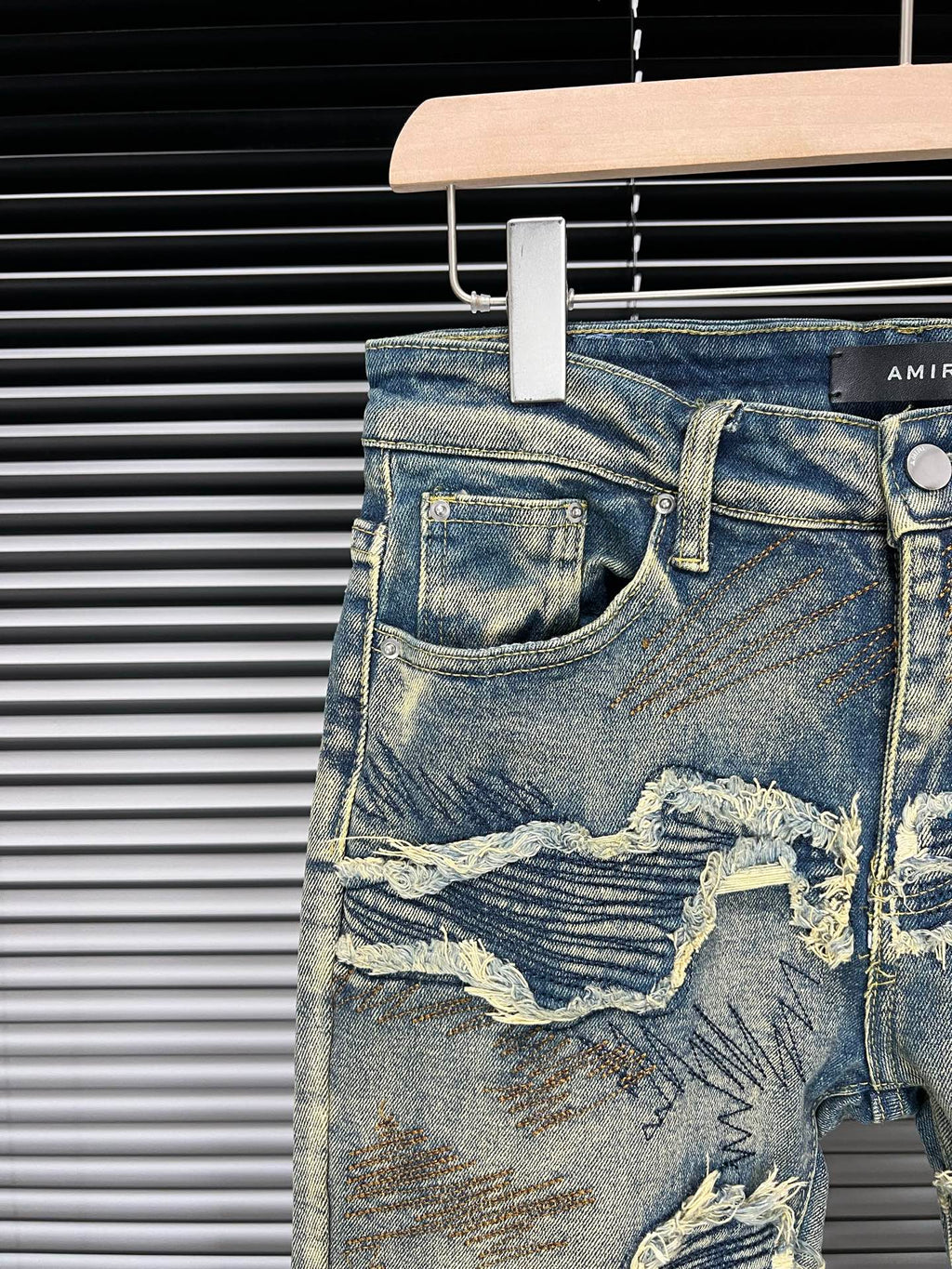 AMIRI Embroidered Stretchy Slim Fit Flared Jeans Men's