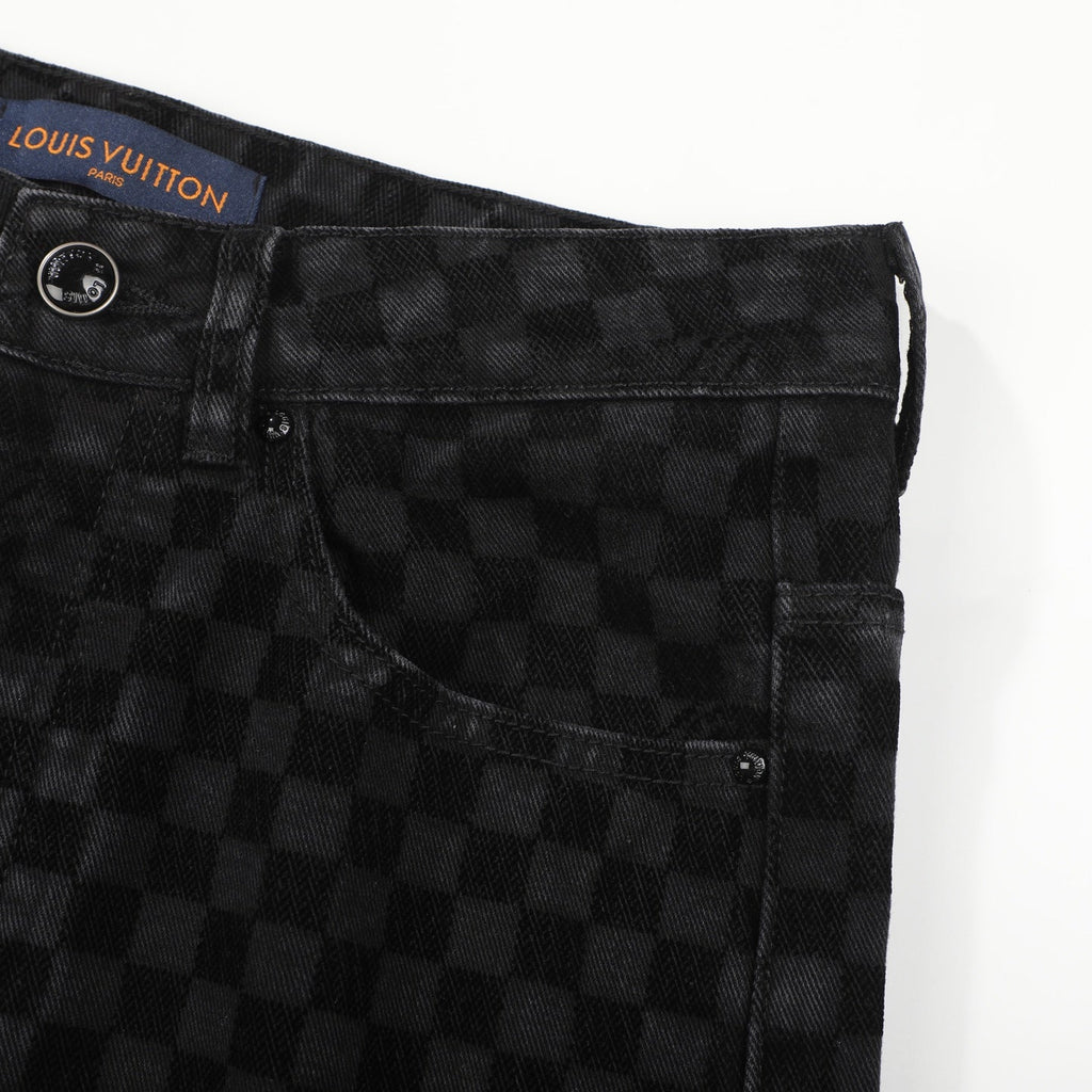 LV BLACK DENIM JEANS 34 X 32 Louis Vuitton men's Damier