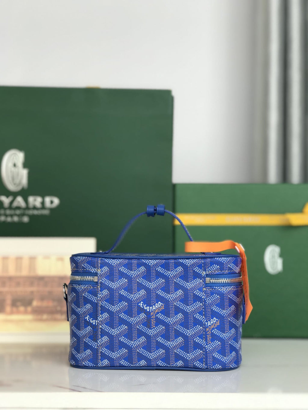 Goyard Cosmetics Bag makeup blue ladies Muse w/shoulder strap