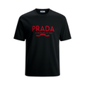 Prada 3D design T shirt Large men's unisex tee Black with red