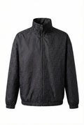 Fendi jacket Men's black zip-up jacket Large unisex coat nylon