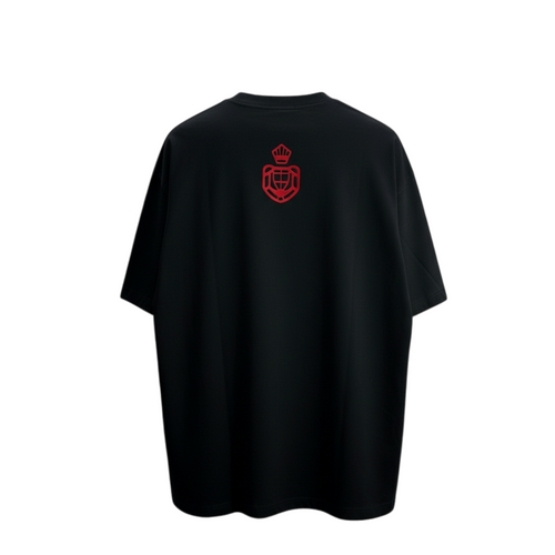 Prada 3D design T shirt Large men's unisex tee Black with red